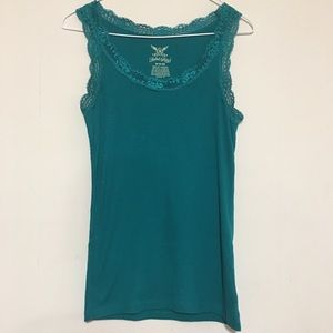 Faded Glory Teal Lace Tank Top